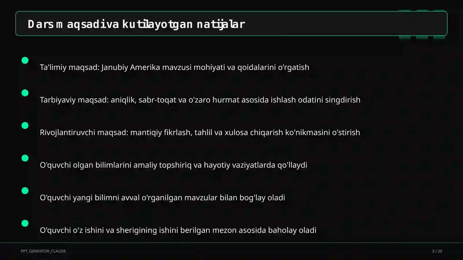 Janubiy Amerika (7-sinf) 3