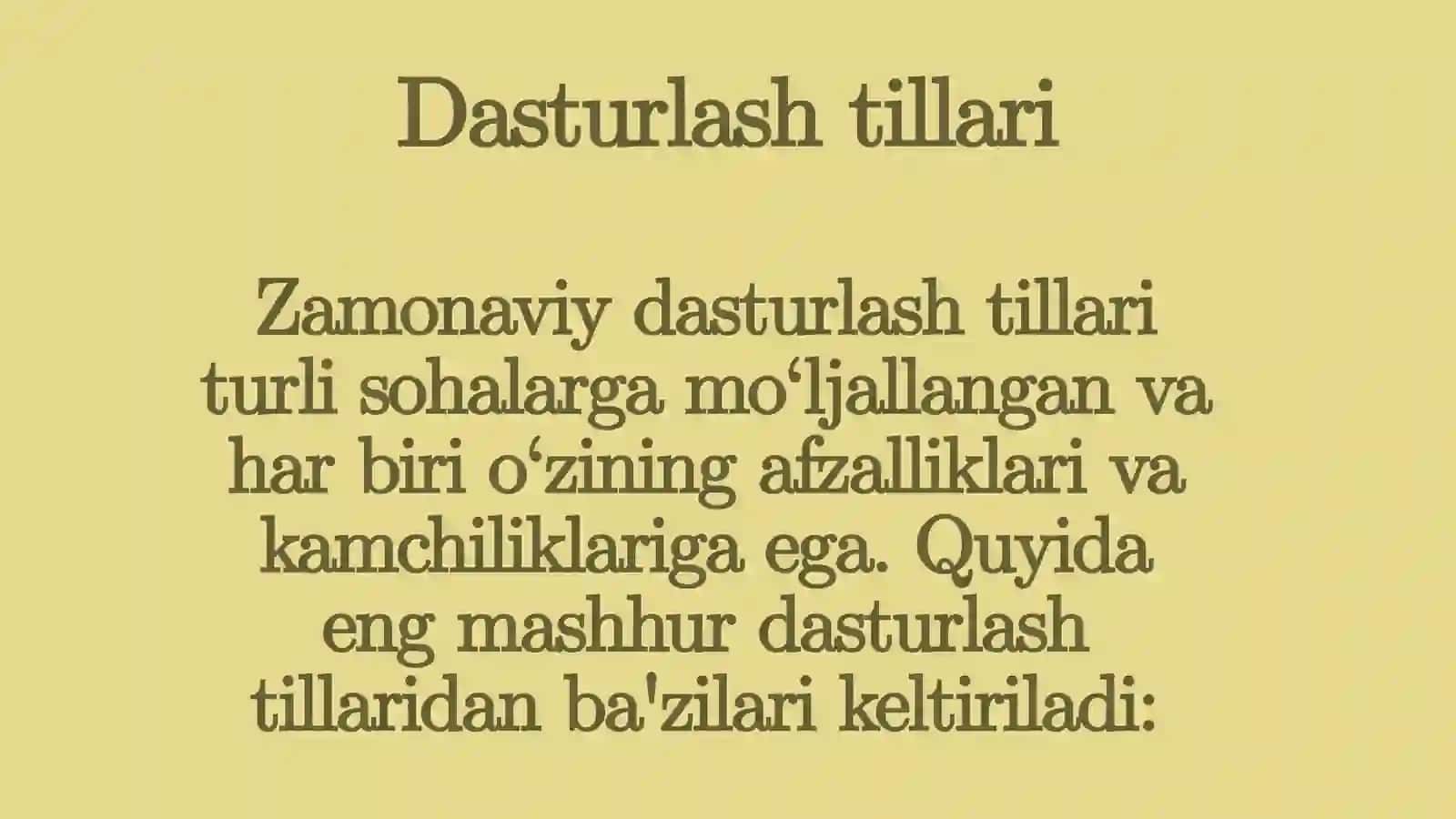 Zamonaviy dasturlash tillari 3