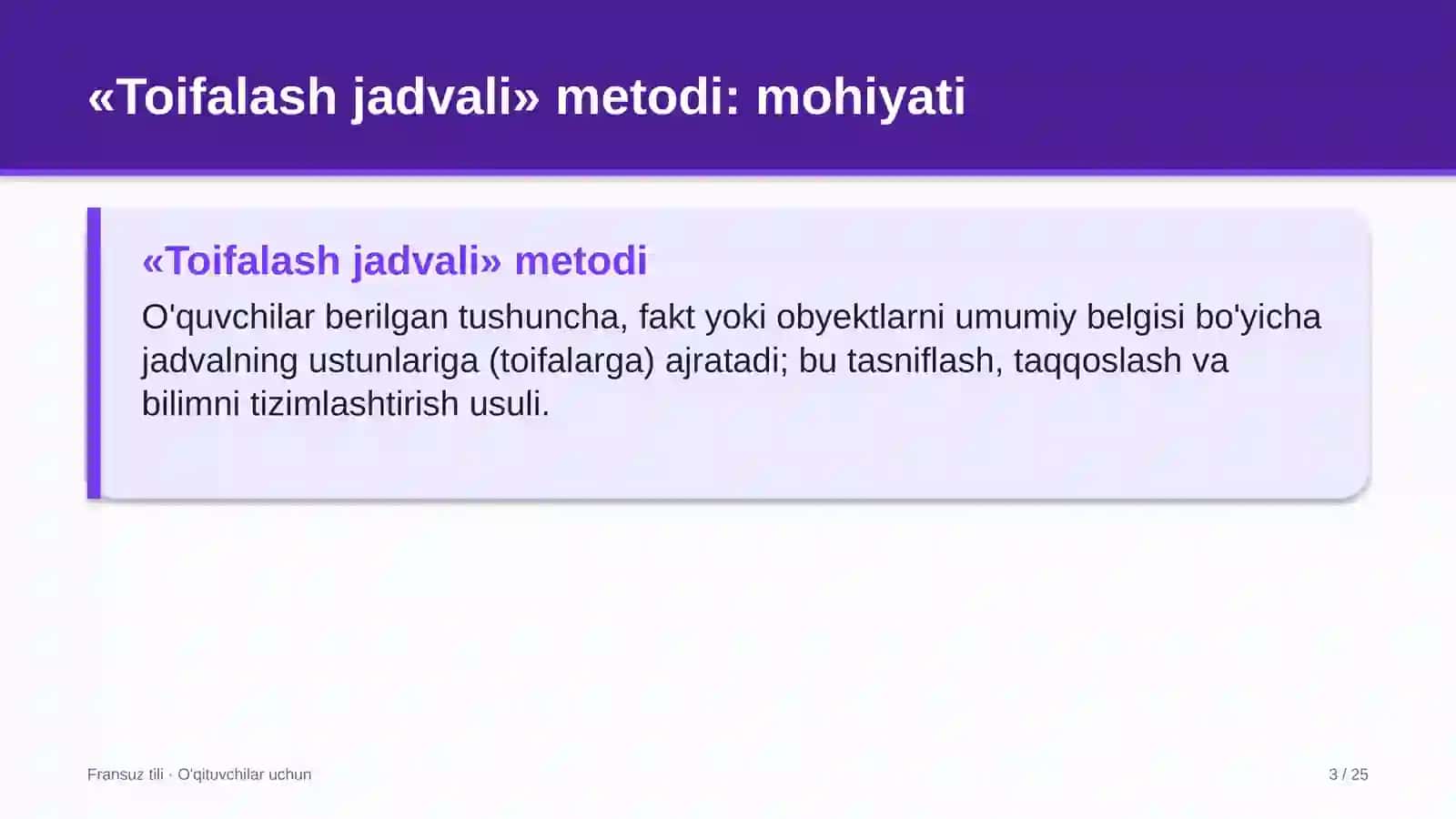 fransuz tili darslarida toifalash jadvali metodidan foydalanish 2549 3