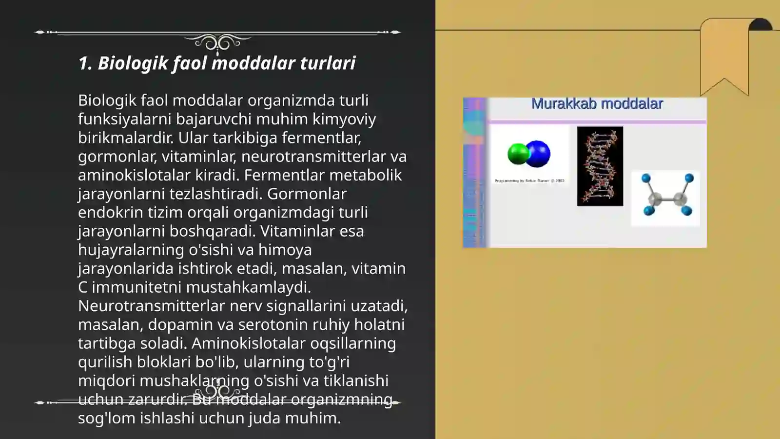 Biolog faol moddalar 3