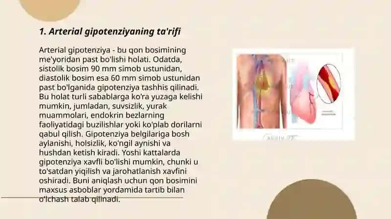 Arterial gipotenziyalar ularning turlari sabablari rivojlanish mexanizmlari 3