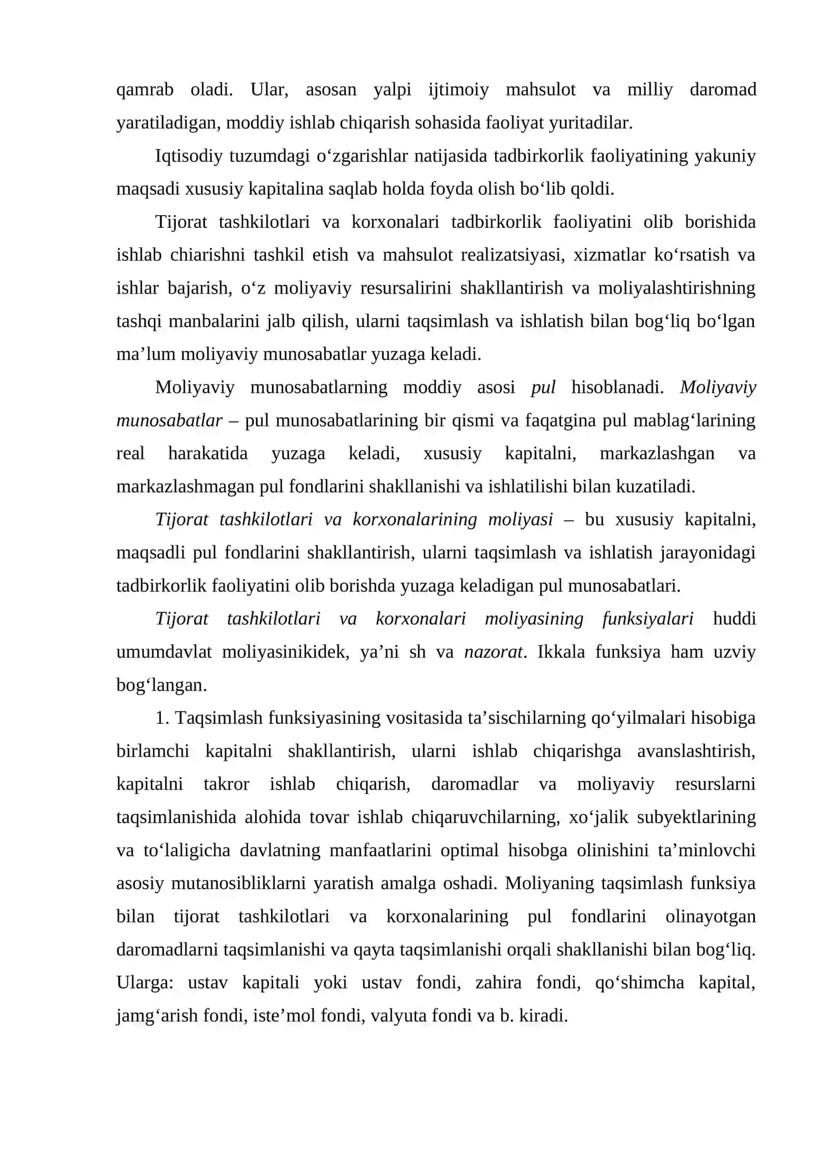 Tijorat Tashkilotlari va Korxonalarining Moliyasi 3