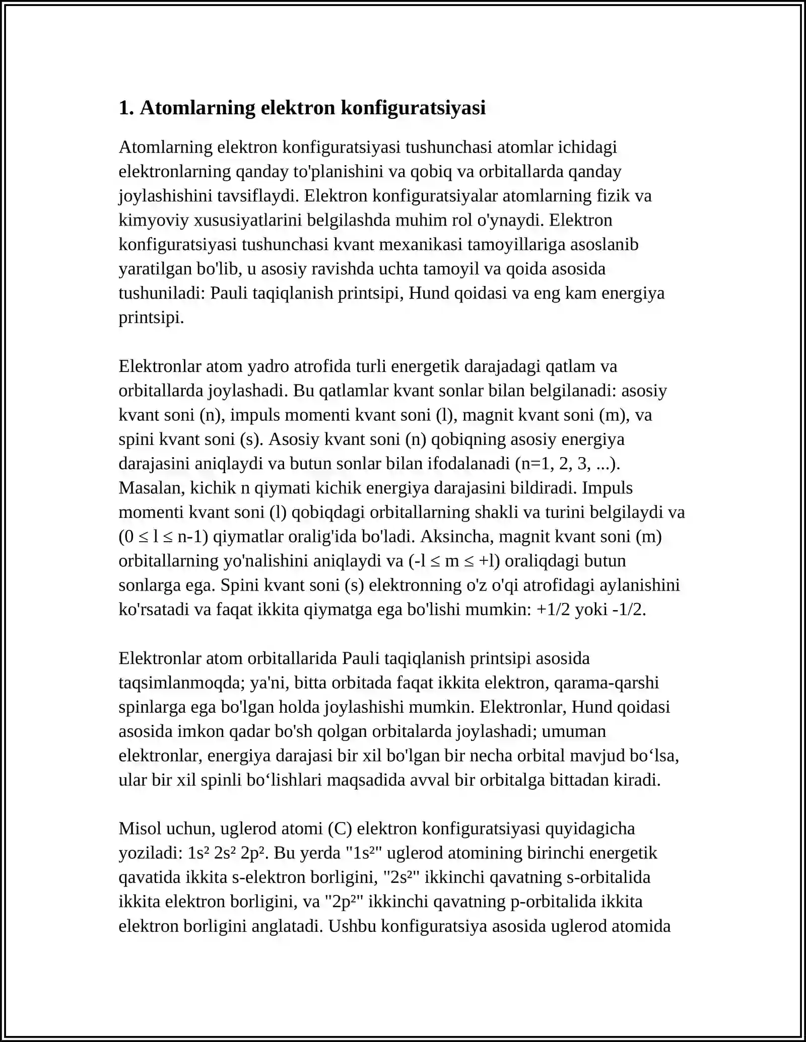 KIMYOVIY BIRIKMALARNING ELEKTRON TUZILISHI VA XOSSALARI 3