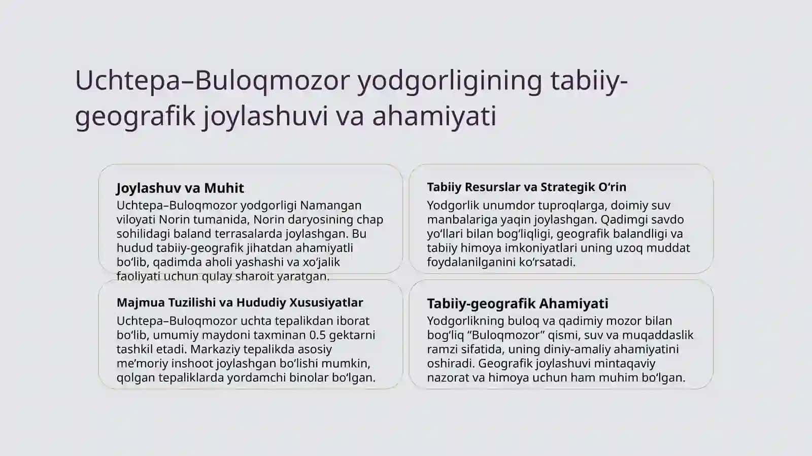 Yodgorliklar va Stratigrafiya Uchtepa buloqmozor yodgorligi 3