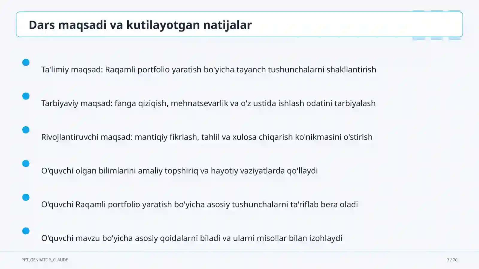 Raqamli portfolio yaratish 3