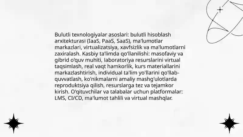Kasbiy faoliyatda bulutli texnologiyalar va ularning ta'limiy imkoniyatlari 3