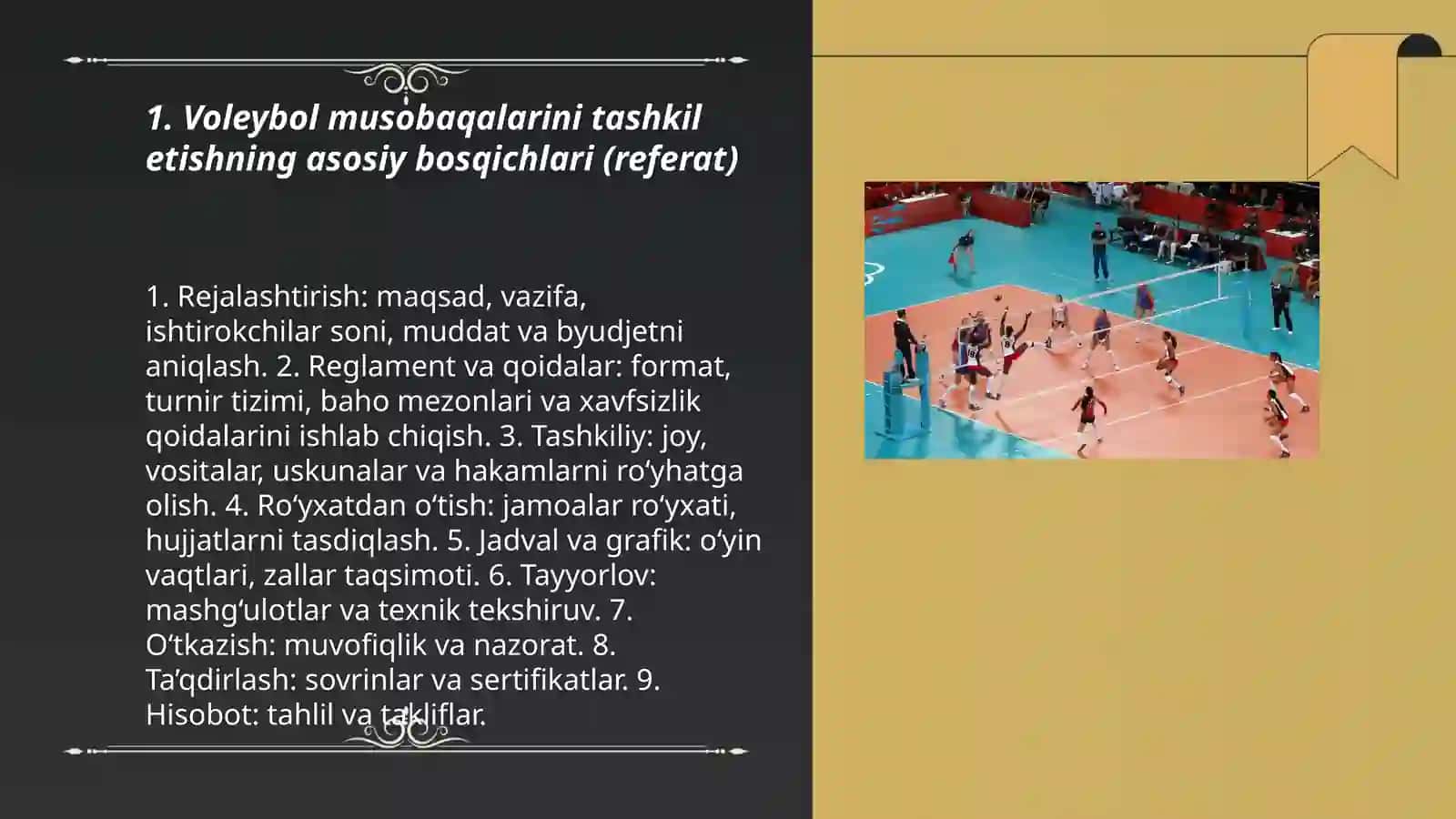 Voleybol bo‘yicha musobaqalarni o‘tkazish usullari va hakamlik qilish 3