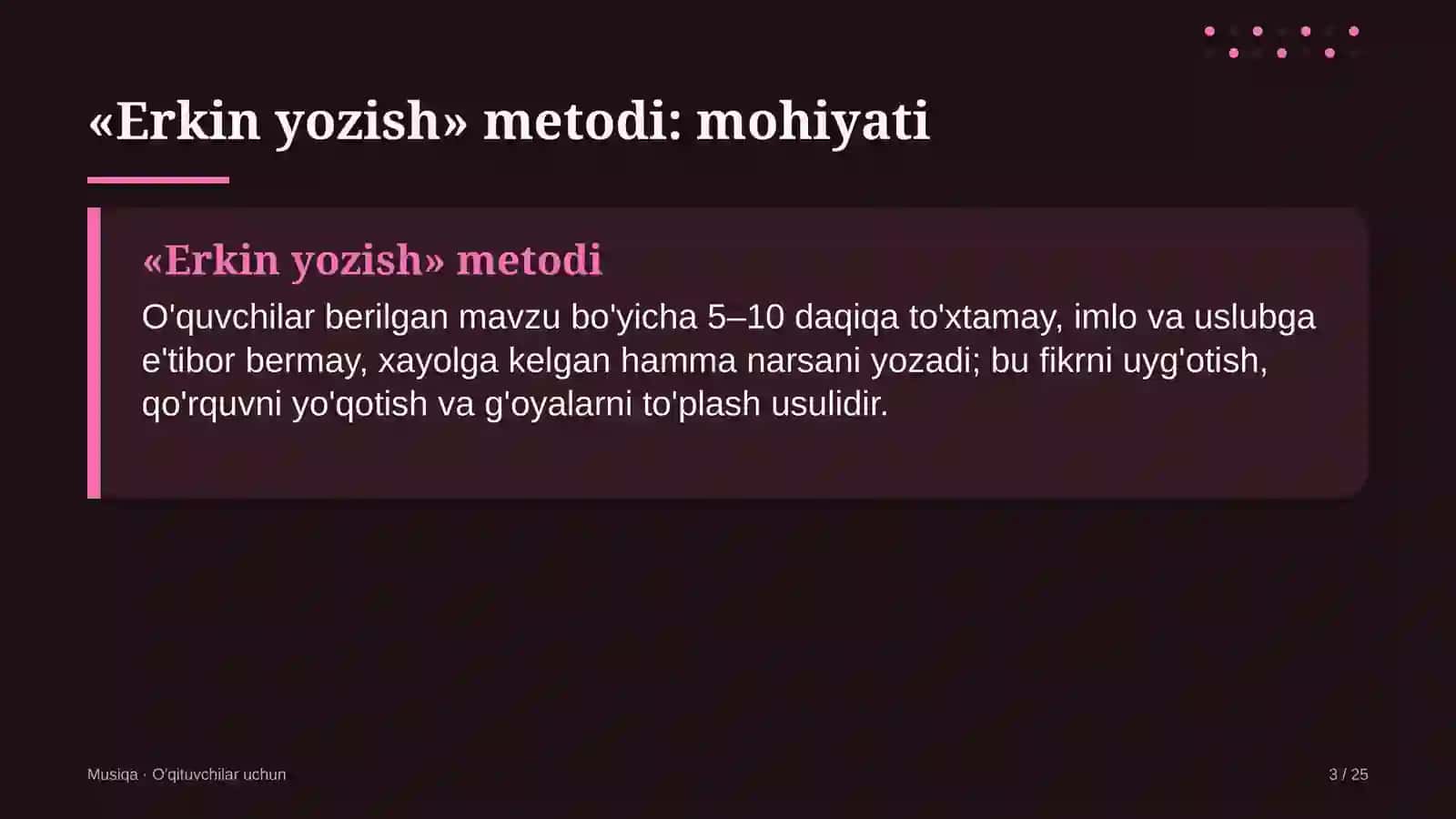 musiqa darslarida erkin yozish metodidan foydalanish 9243 3