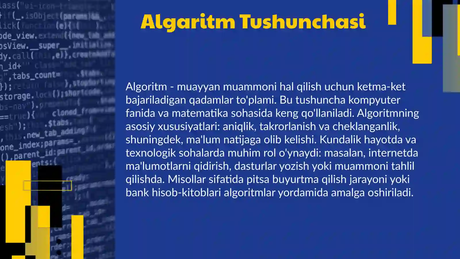 Algaritm tushunchasi va asoslari 3
