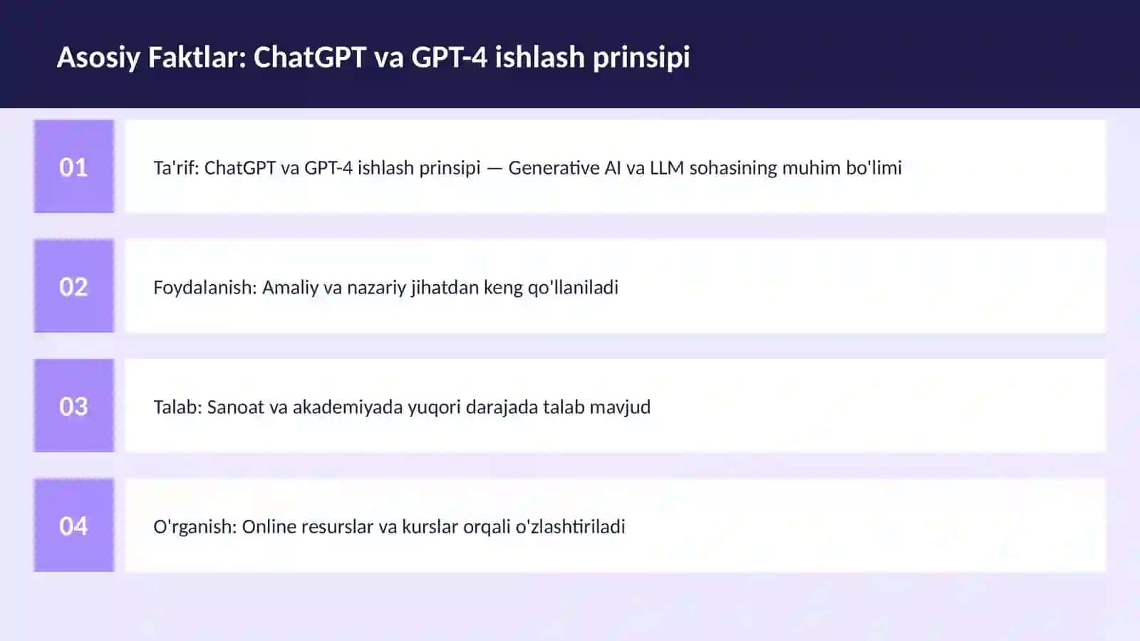 Mavzuga Kirish — ChatGPT va GPT-4 ishlash prinsipi 3
