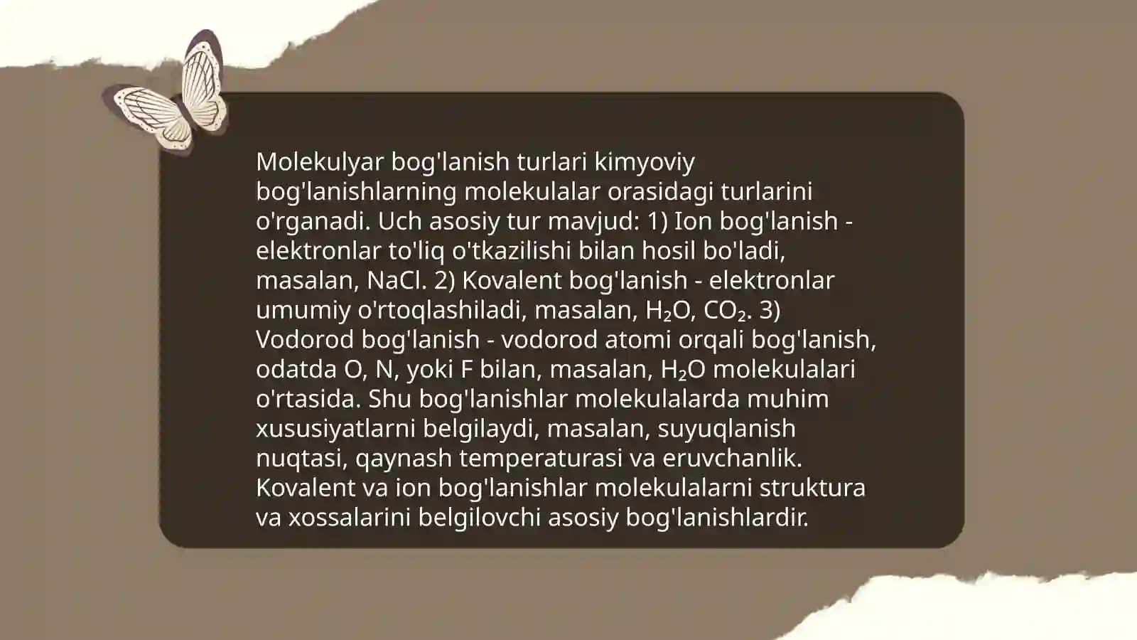 Molekulyar bog'lanish turlari 3