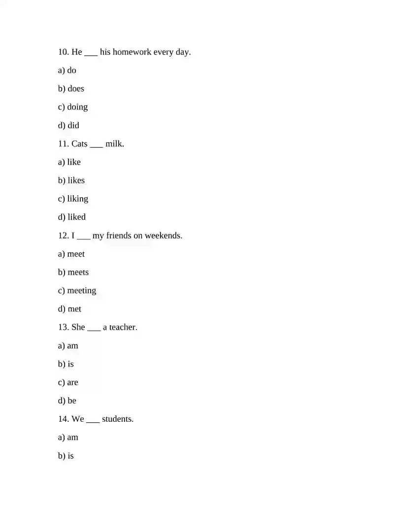 PRESENT SIMPLE 100 TEST 3
