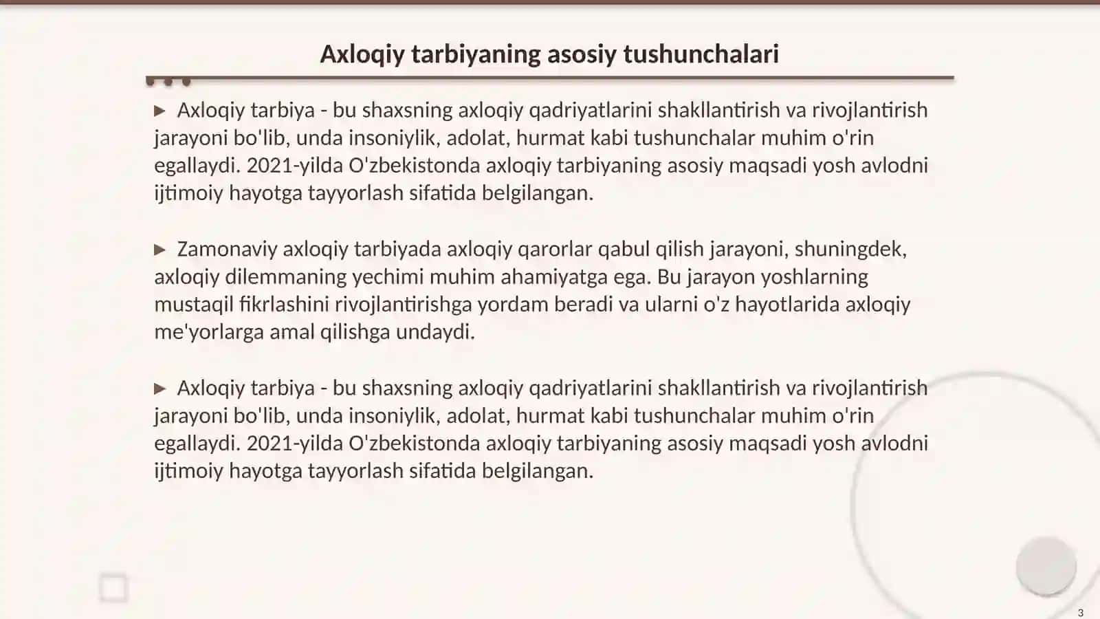 Zamonaviy axloqiy tarbiyaning yutuqlar va kamchiliklari 3