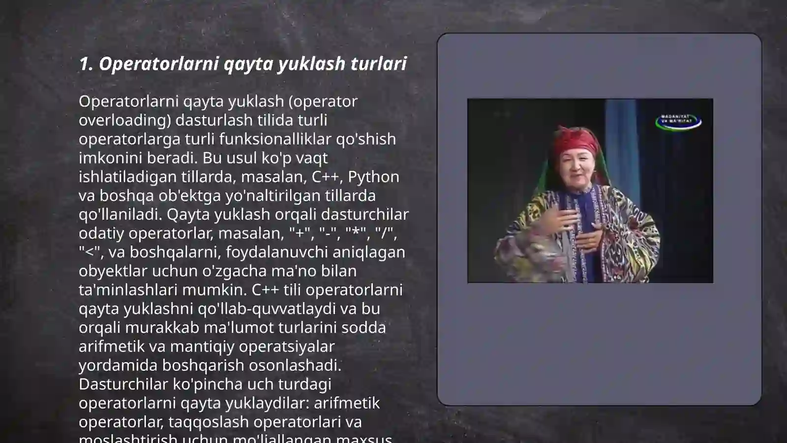 Operatorlarni qayta yuklash 3