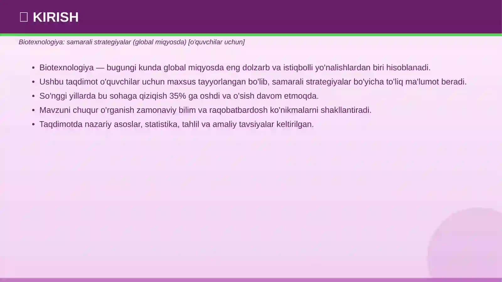 Biotexnologiya: samarali strategiyalar (global miqyosda) [o'quvchilar uchun] 3