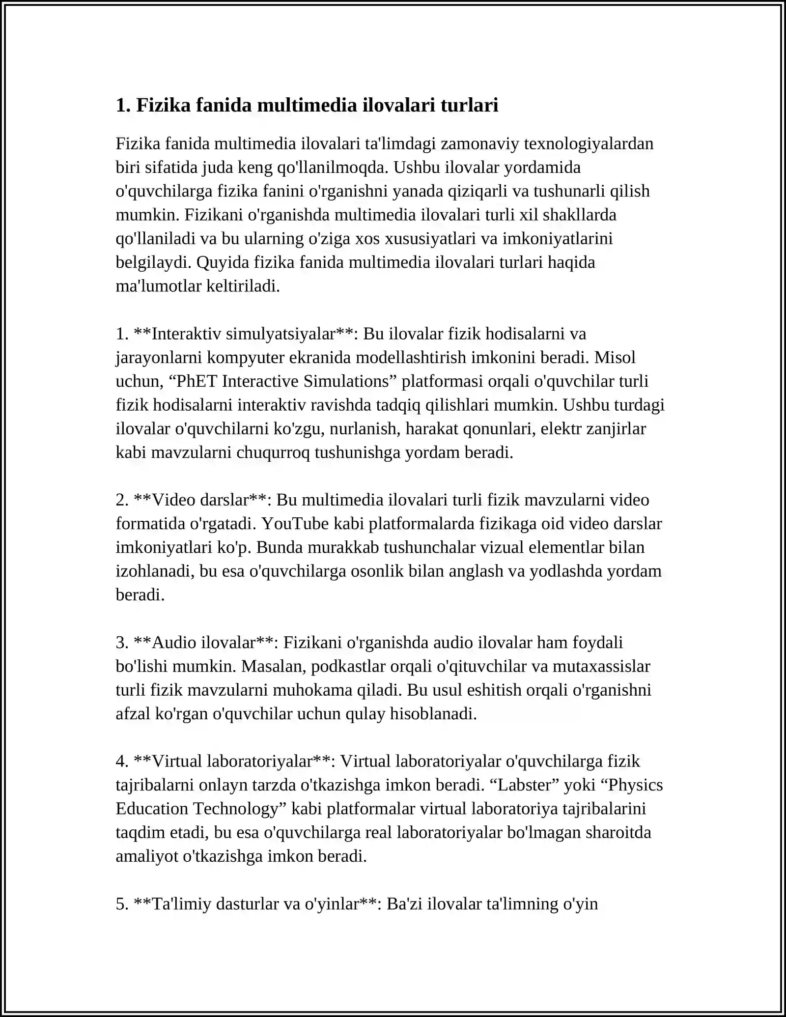 FIZIKA FANIDAN LABORATORIYA MASHGʻULOTLARINI TASHKIL ETISHDA MULTIMEDIYA ILOVALARIDAN FOYDALANISH 3