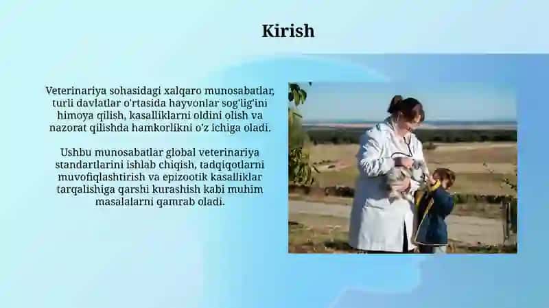 Veterinariya sohasida olib boriladigan xalqaro aloqalar 3