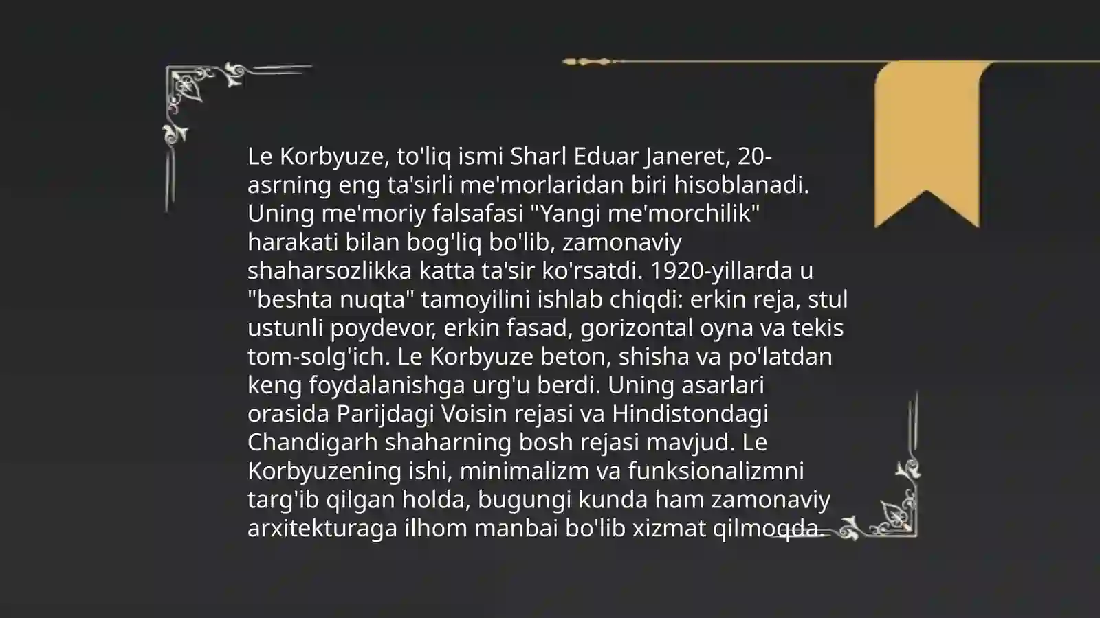 Le Korbyuz'e ijodi 3