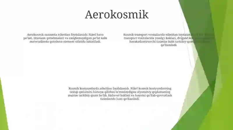 Nikel Ishlatilish Sohalari 3
