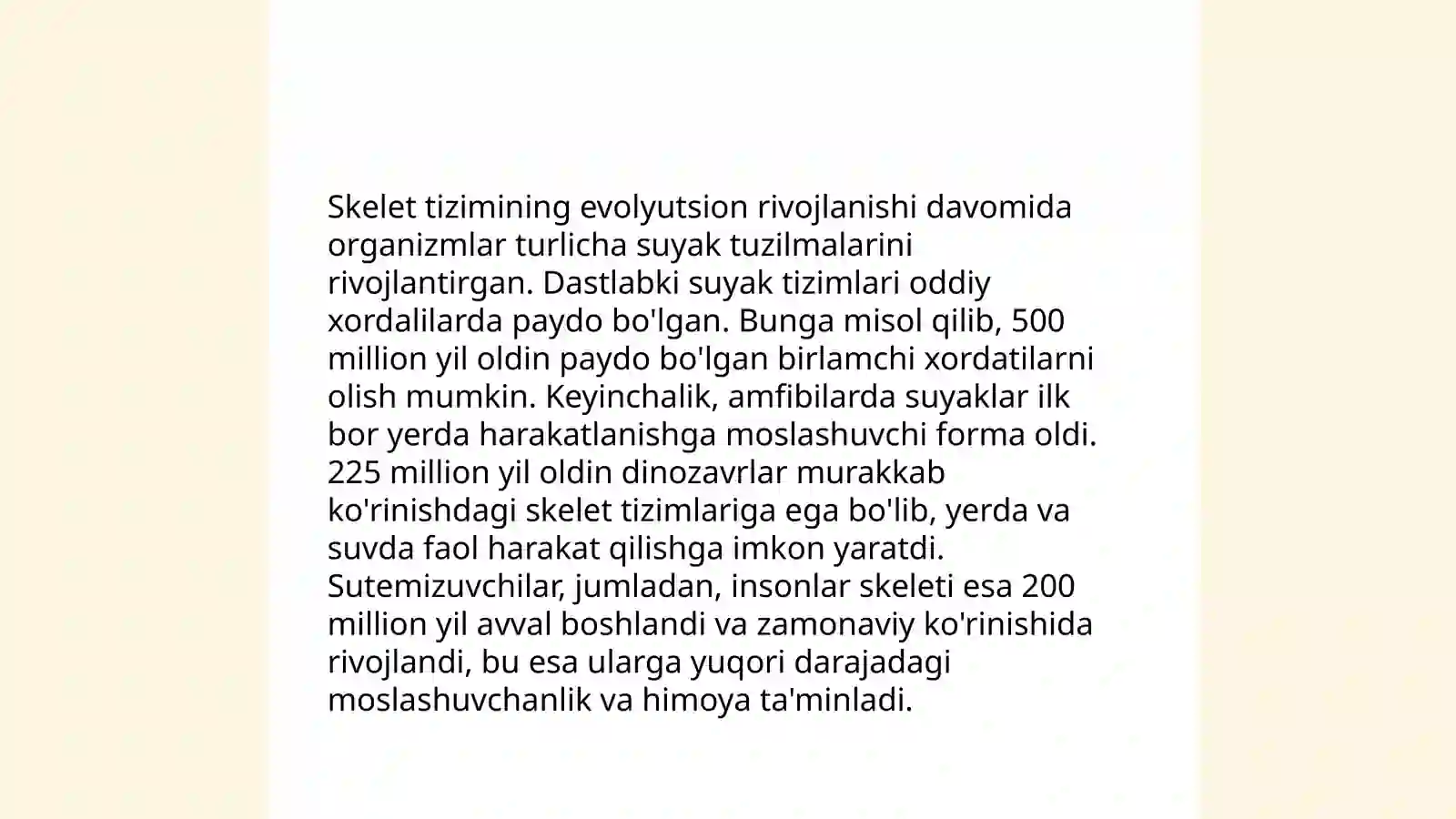 Skelet tizimi va filogenezi va buzulishi 3