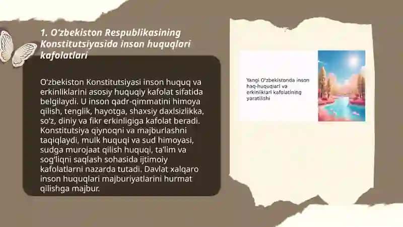Oʻzbekistonda inson huquqlari va erkinliklari kafolatining yaratilishi 3