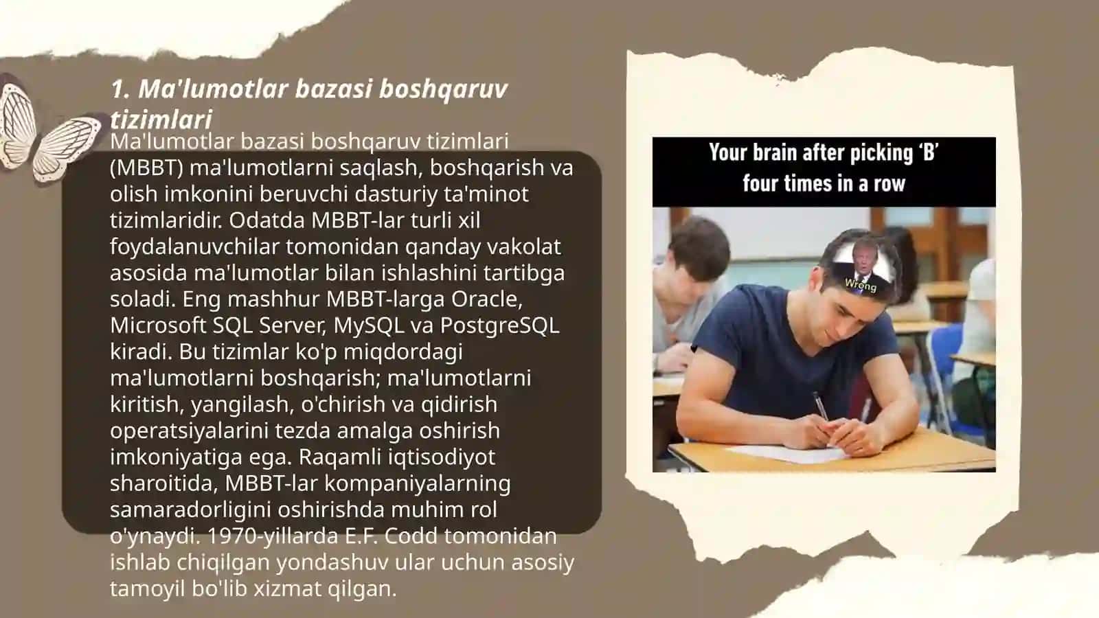 Ma'lumotlar bazasi boshqaruv tizimlari 3