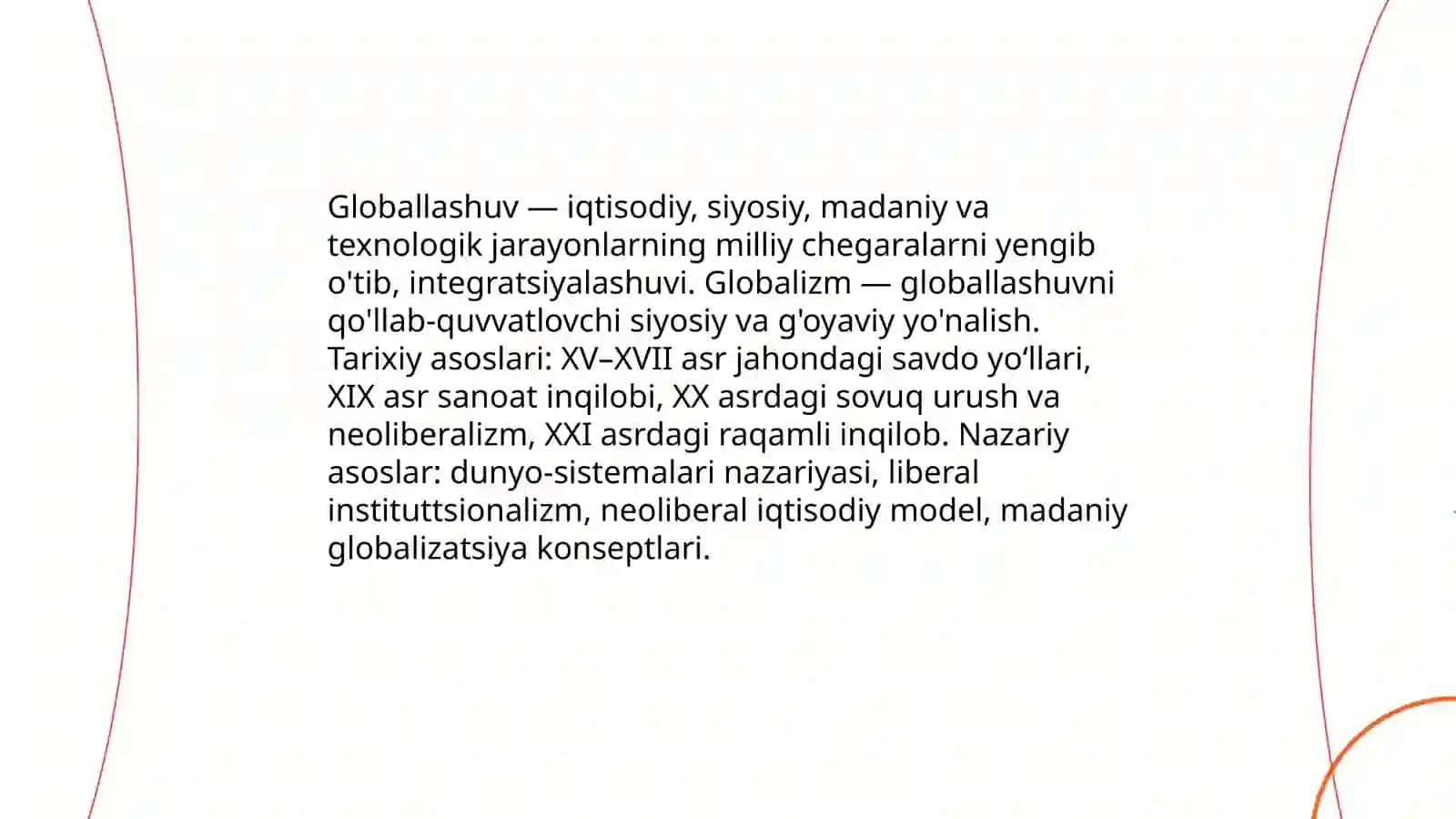 Globallashuv, globalizm va barqaror rivojlanishning ustuvor yo’nalishlari 3