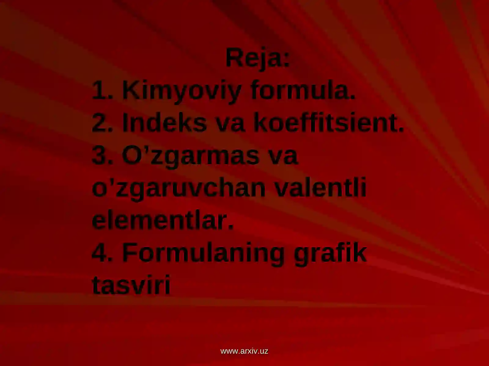 Kimyoviy formula. Valentlik 3