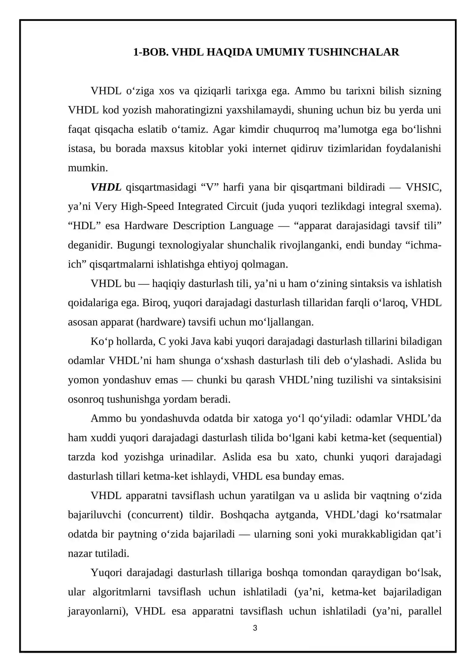 “VHDL tilining sintaksik konstruksiyasi va asosiy tushunchalari” 3