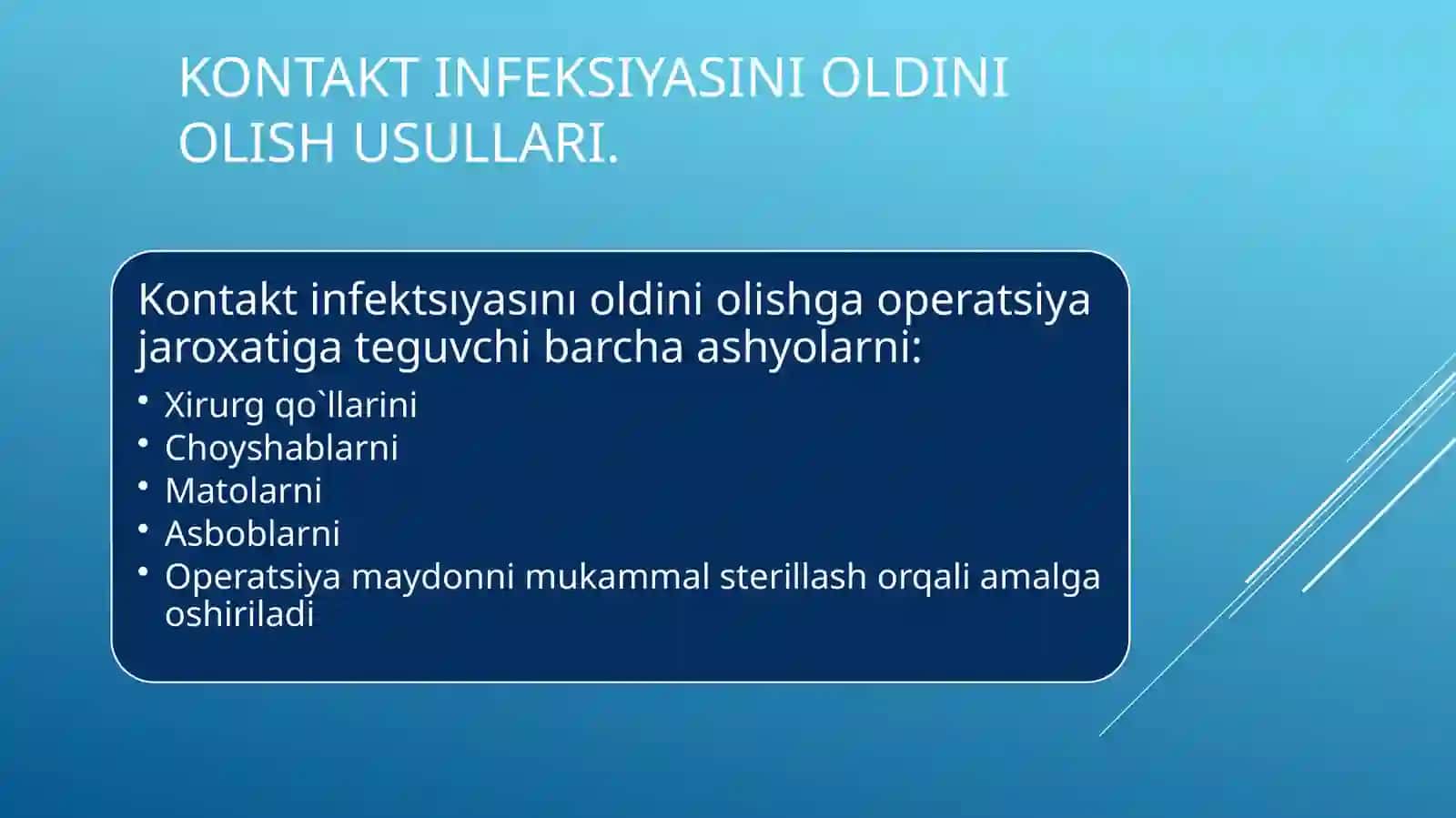 Kontakt infeksiyasini oldini olish usullari 3