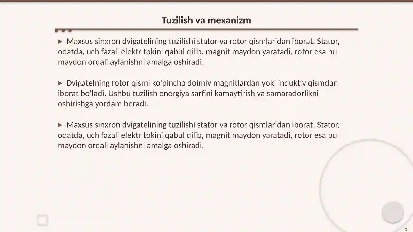 Maxsus sinxron elektr dvigatelari 3