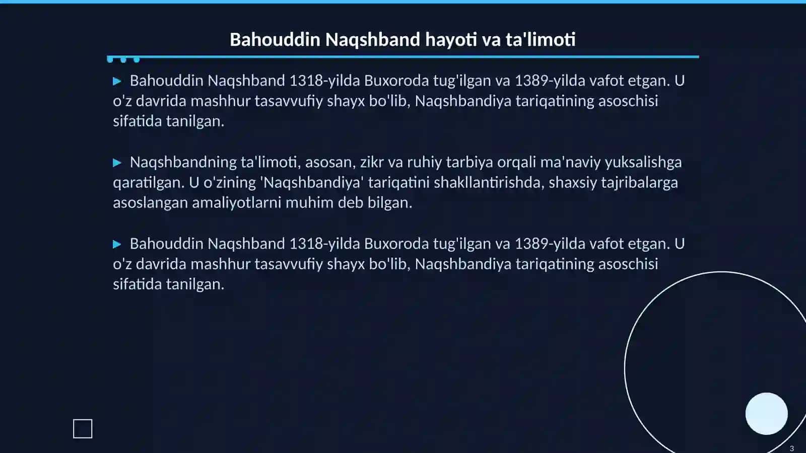 Bahouddin Naqshband va 'Naqshbandiya' tariqatining ma'naviy merosi 3
