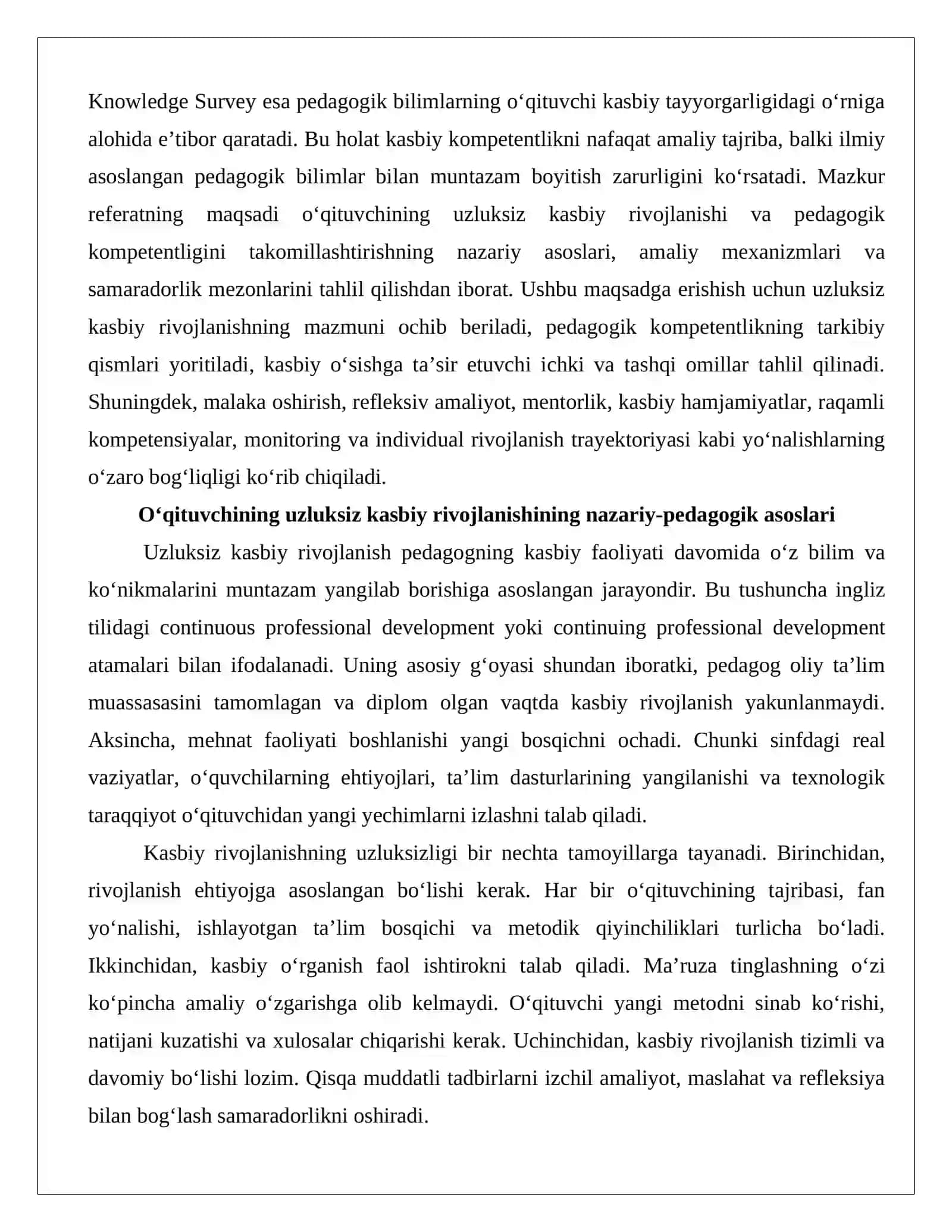 O‘qituvchining uzluksiz kasbiy rivojlanishi va pedagogik kompetentligini takomillashtirish 3