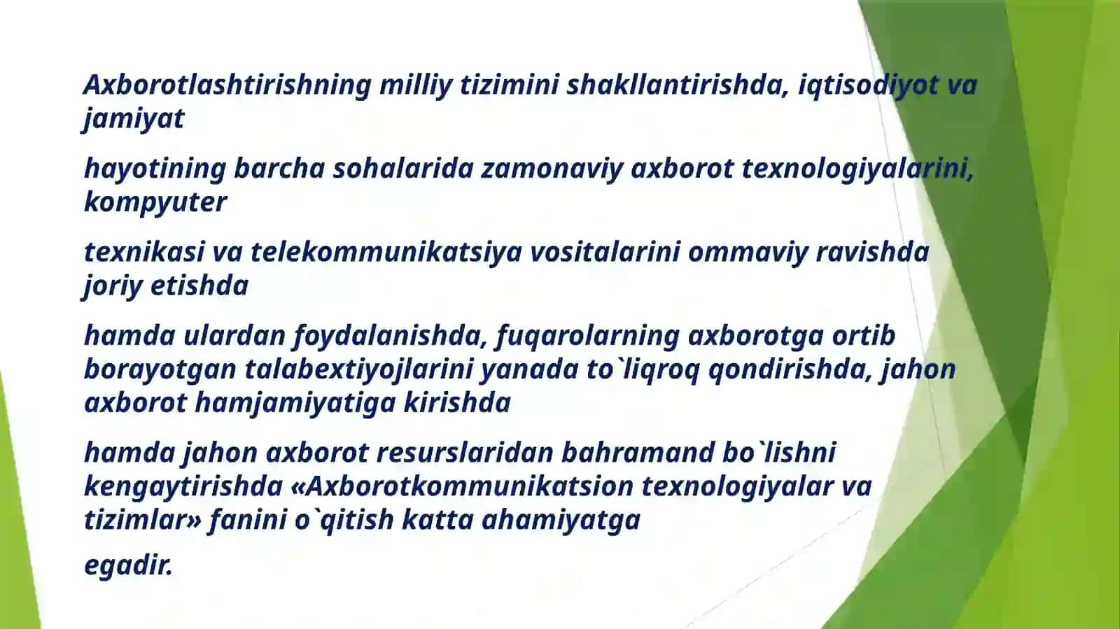 Axborot-kommunikatsiya texnologiyalari tarmog'ining iqtisodiy ahamiyati 3