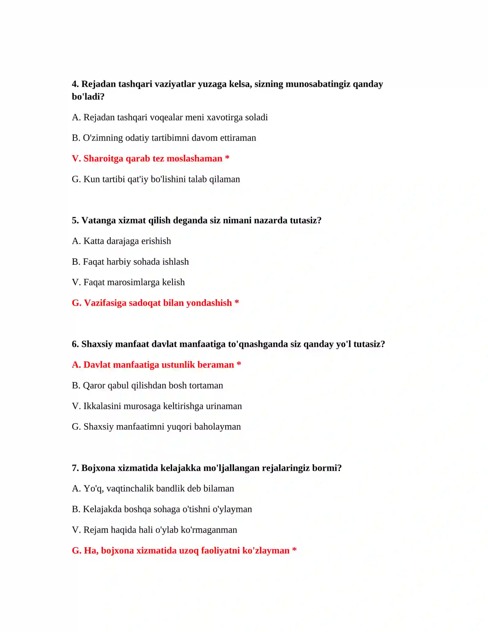 Bojxona IQ testlari javoblari bilan 3