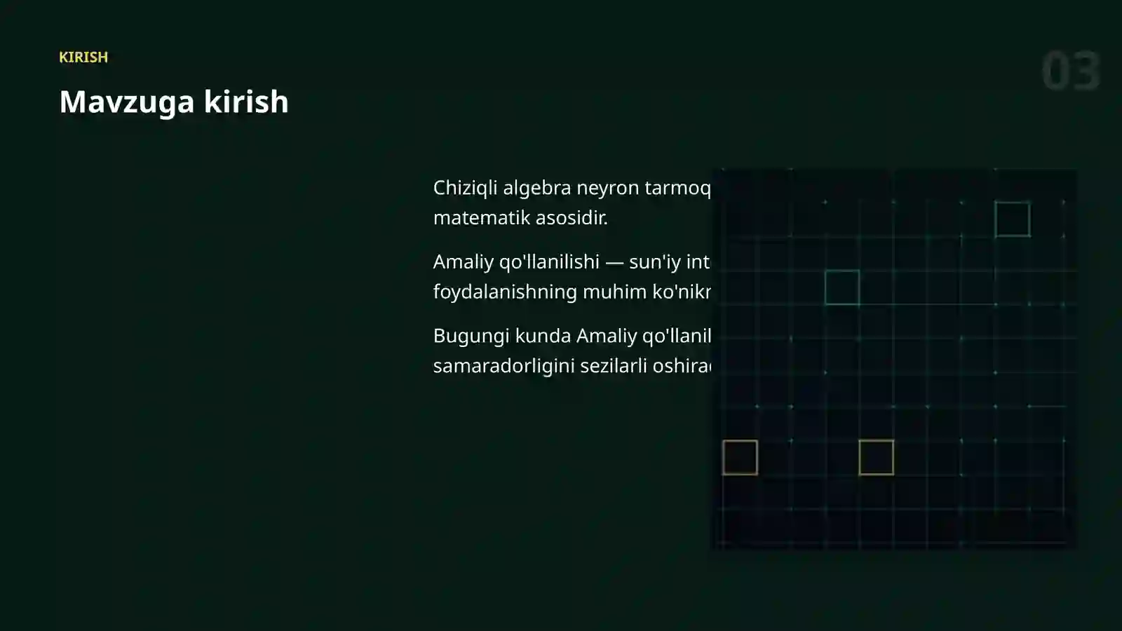 Chiziqli Algebra va AI 3