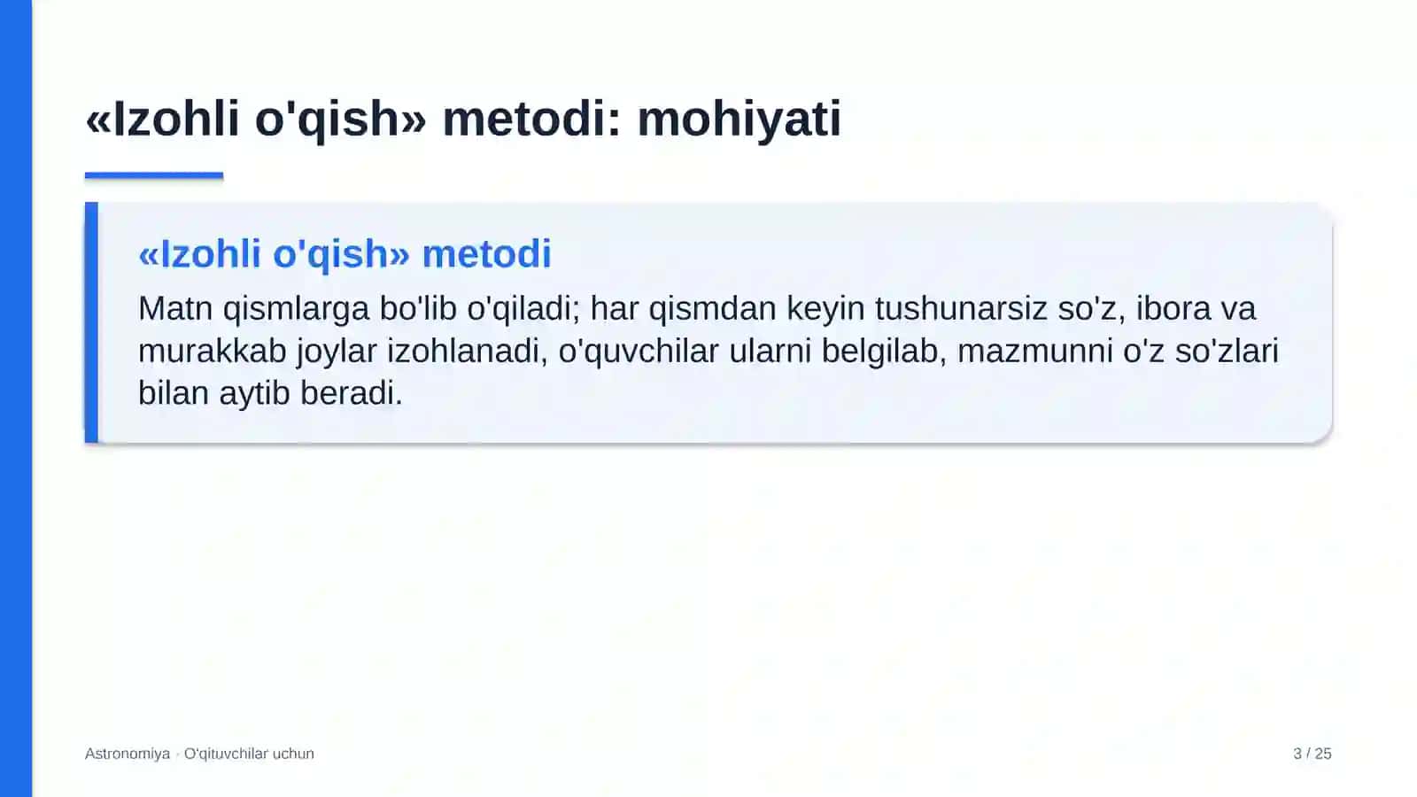 astronomiya darslarida izohli o'qish metodidan foydalanish 9180 3