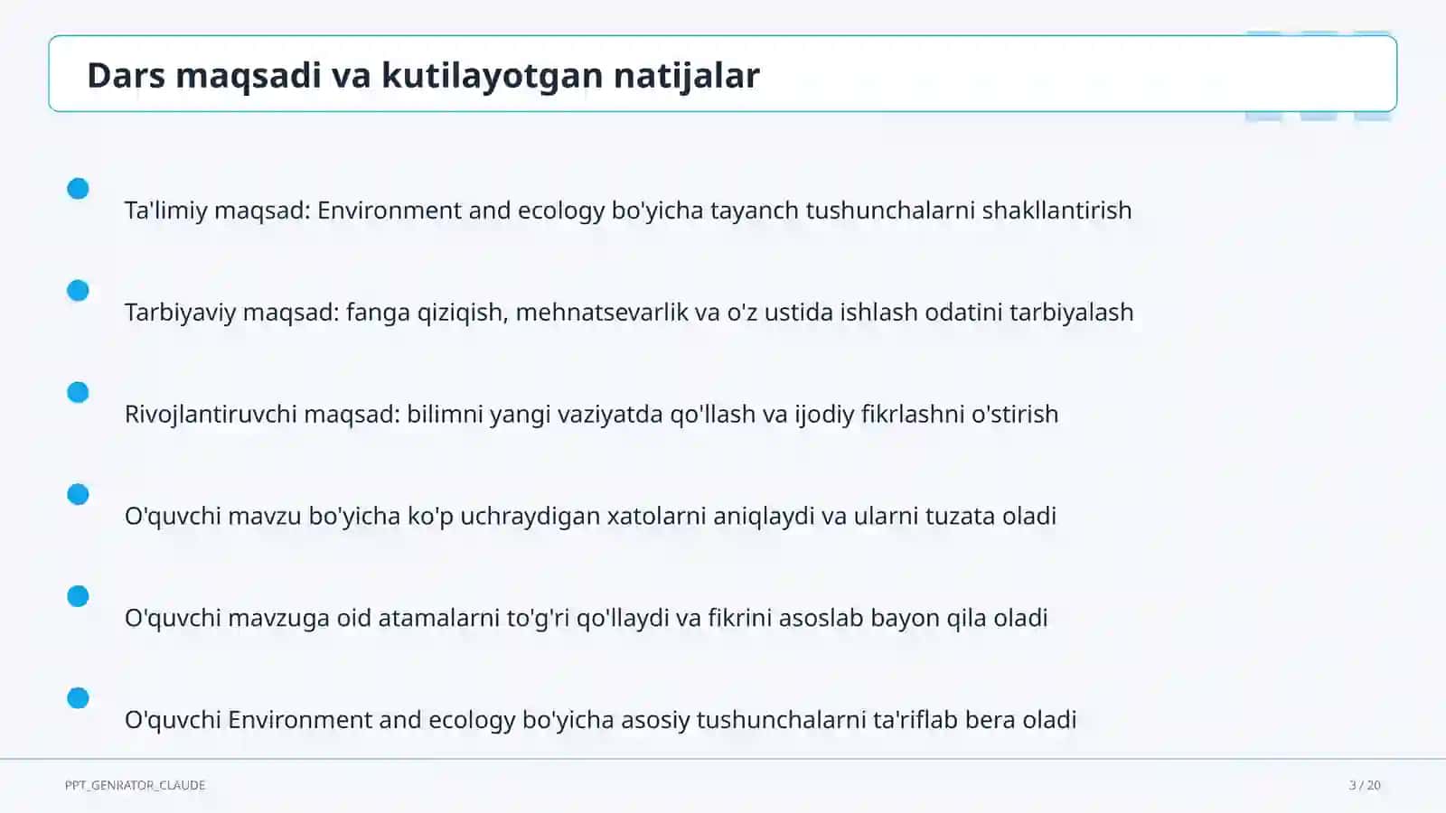 Environment and ecology (9-sinf) 3