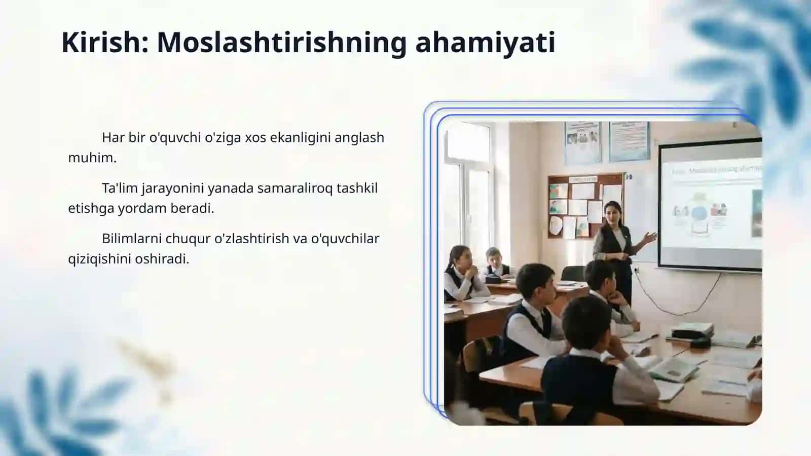 Hujjatlarni auditoriya uchun moslash shu mavzu bo‘yicha tayyorlab bering 6-sinflar uchun mazmunli bo‘lsin 3