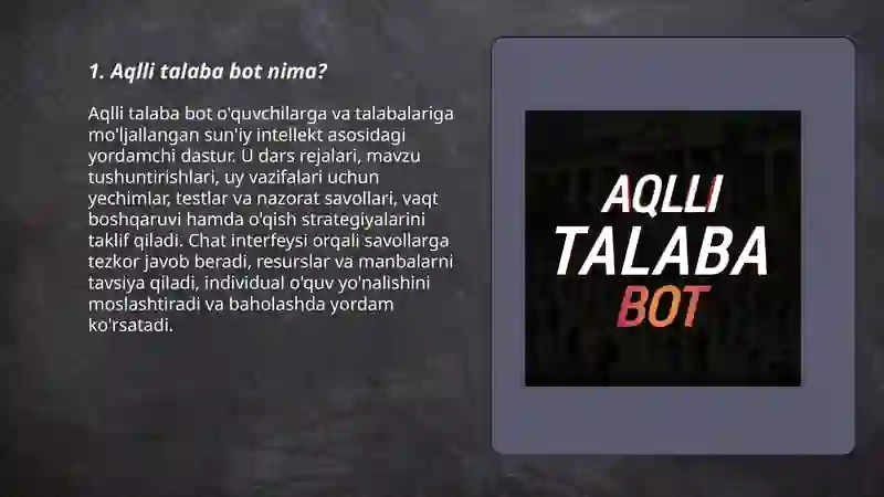 Aqlli talaba bot 3