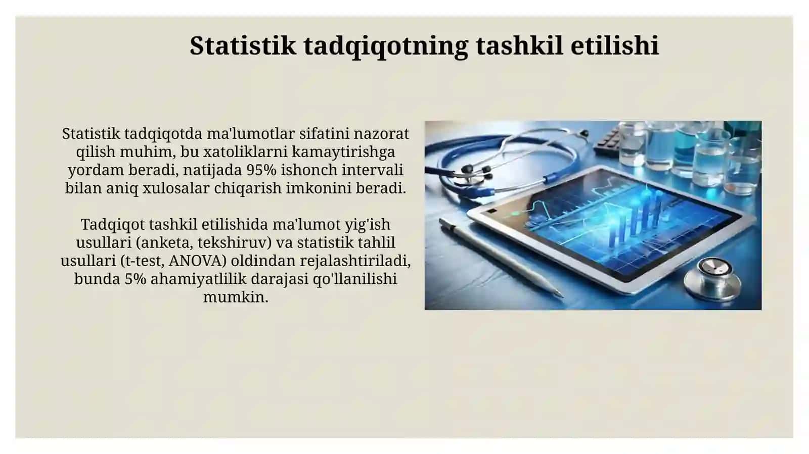 Tibbiy statistikaga kirish. Statistik tadqiqotlarni tashkil etish va uning bosqichlari 3