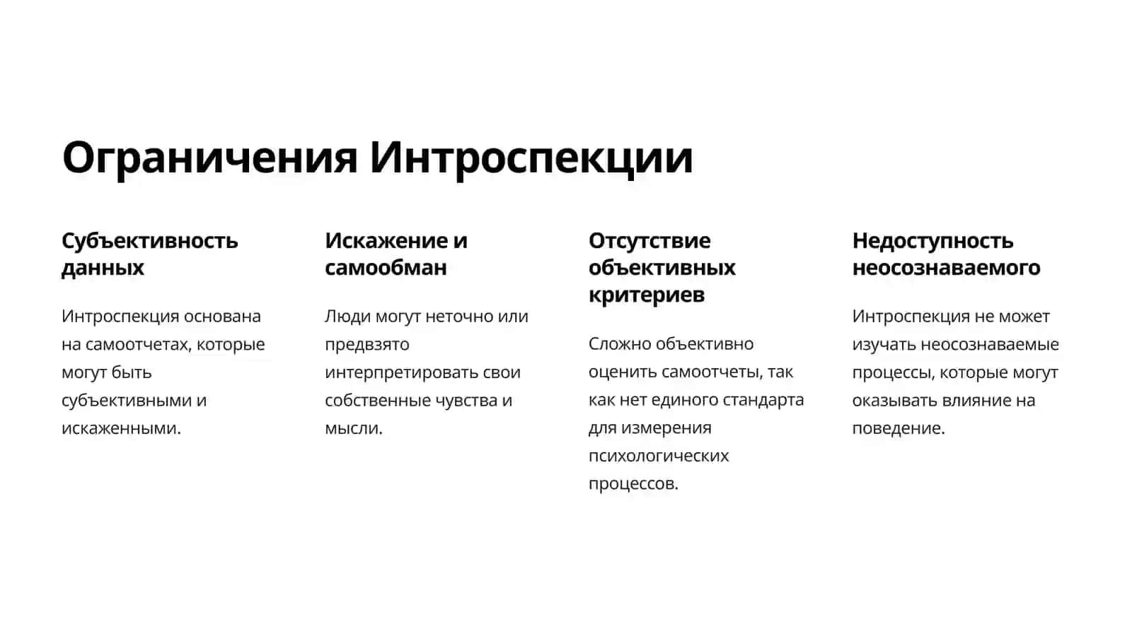 Интроспекция Ограничения метода 3