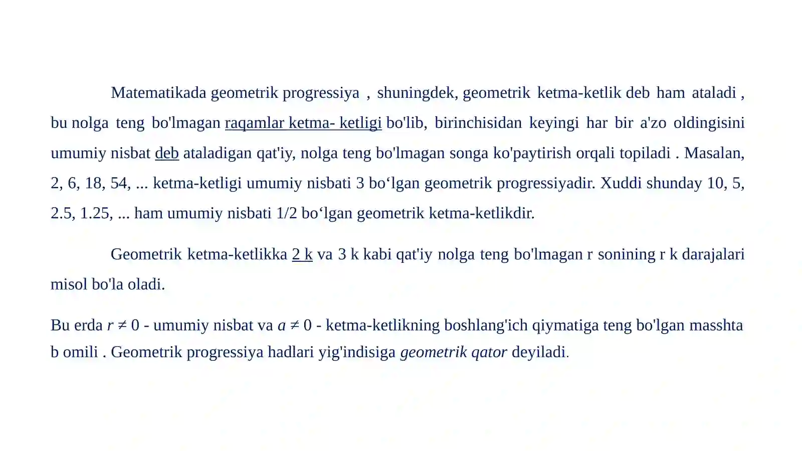 GEOMETRIK PROGRESSIYA 3