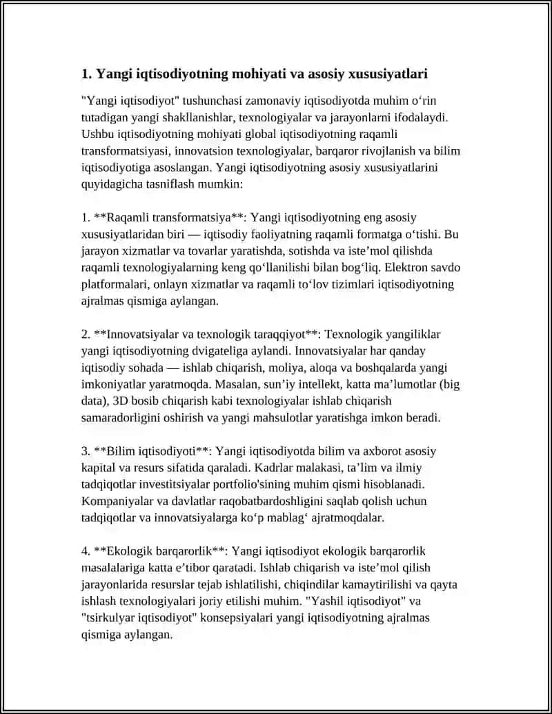 "Yangi iqtisodiyot" MOHIYATI VA RIVOJLANISH OMILLARI 3