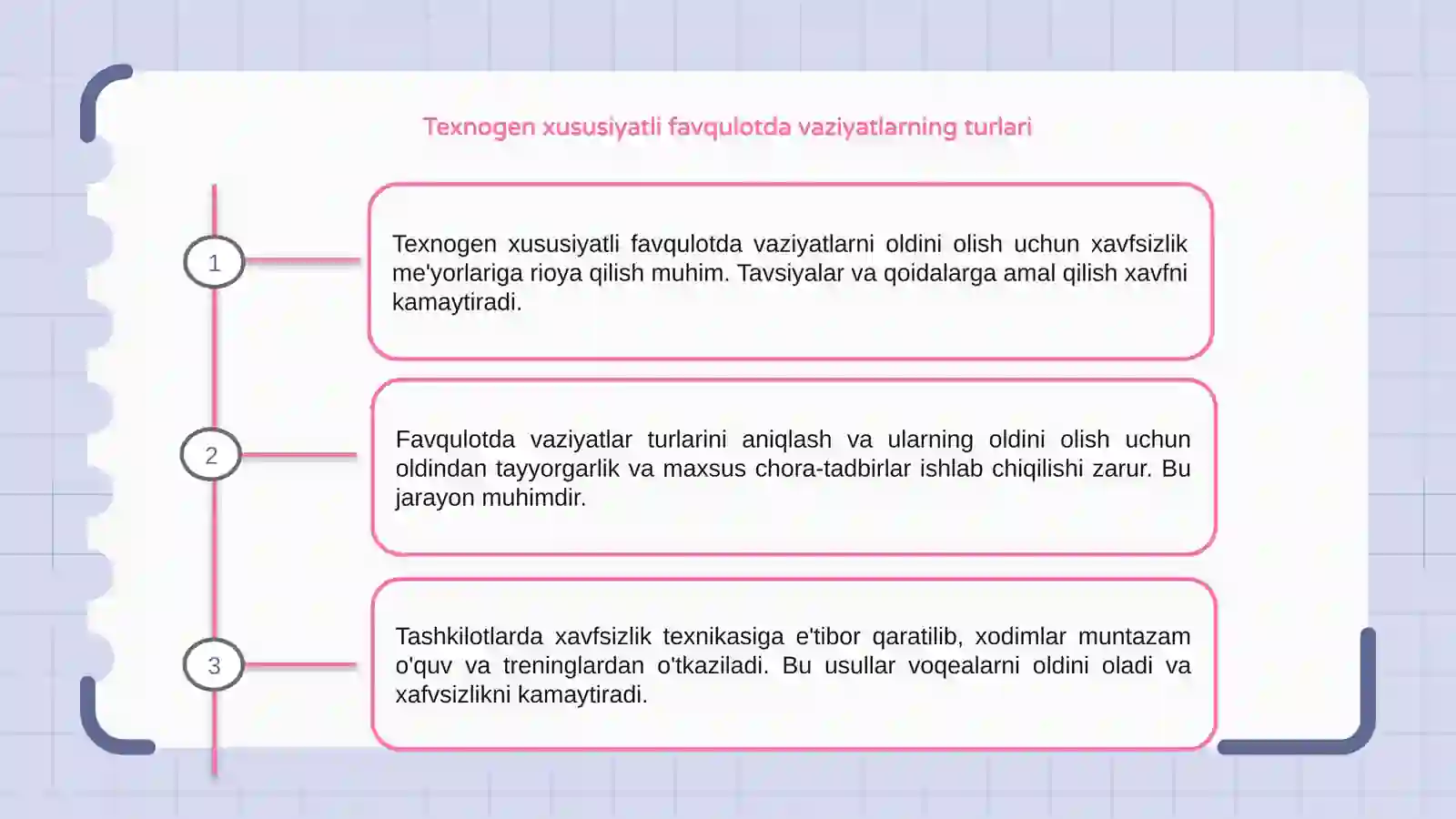 Texnogen xususiyatli favqulotda vaziyatlarni oldini olish chora tadbirlari 3