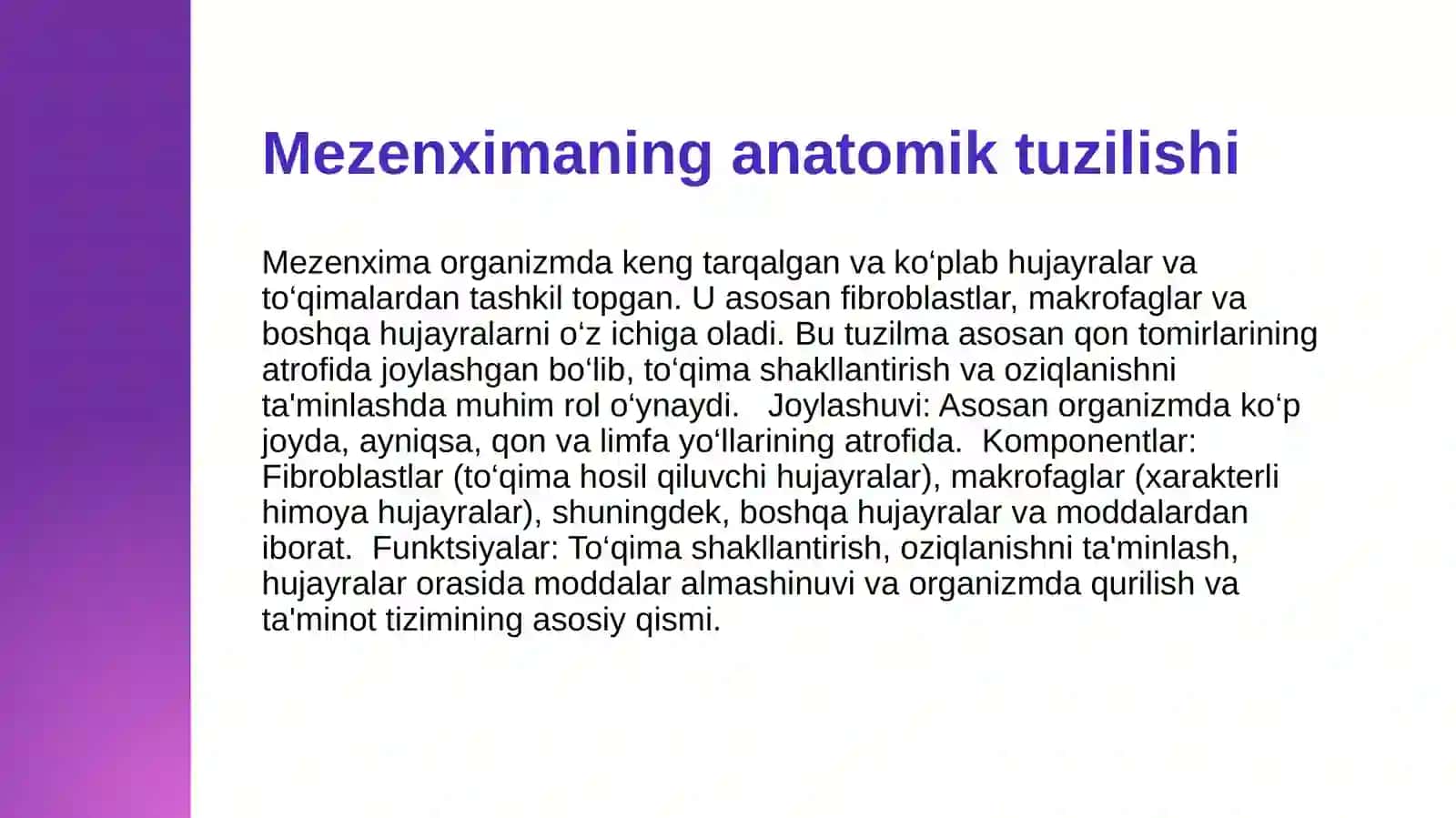 Mezenximaning tuzulishi va ahamiyati 3