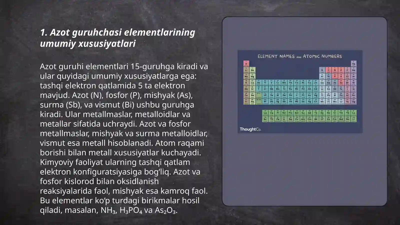 Azot Guruhchasi Elementlari 3