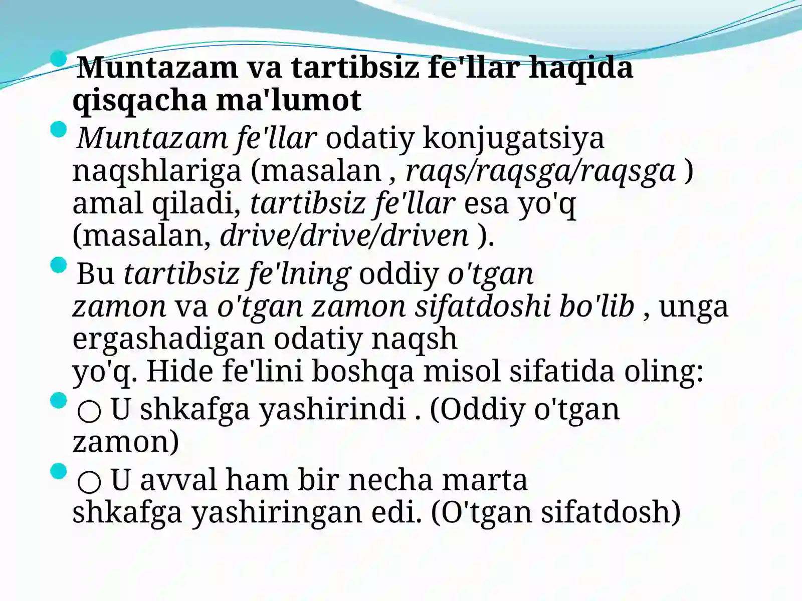 Regular,irrugular verbs 3