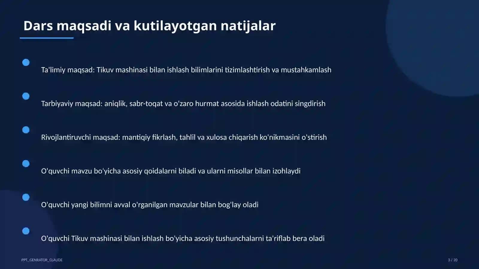 Tikuv mashinasi bilan ishlash (6-sinf) 3