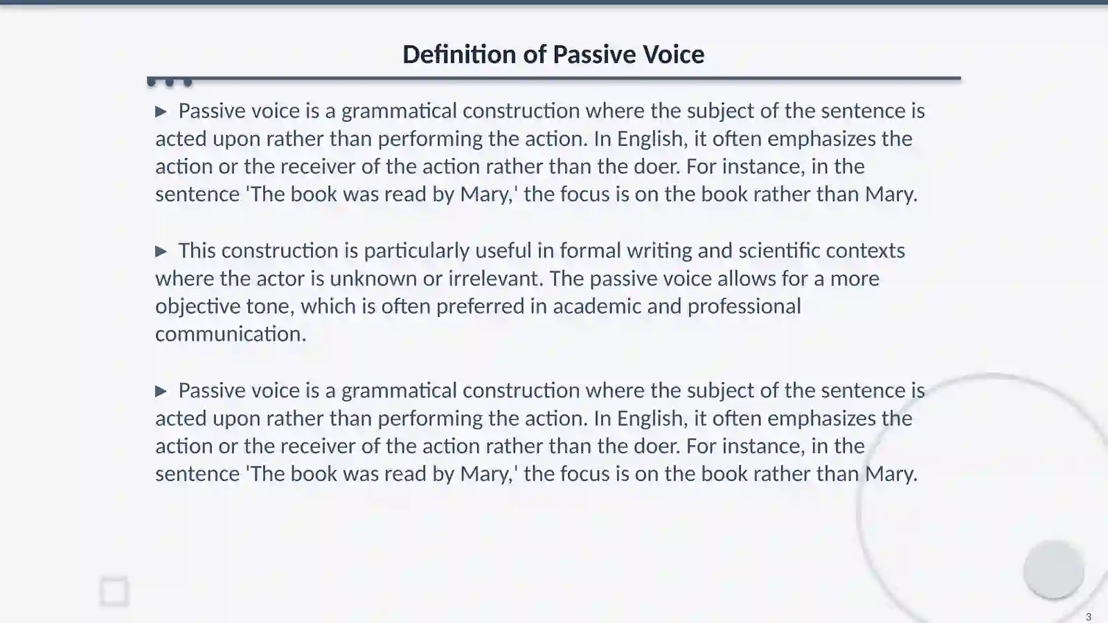 Passive voise 3